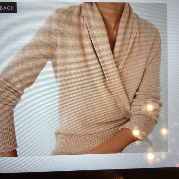 Wrap Cashmere Sweater, size-Large, color-red, light brick 🧱, - Picture 13 of 15